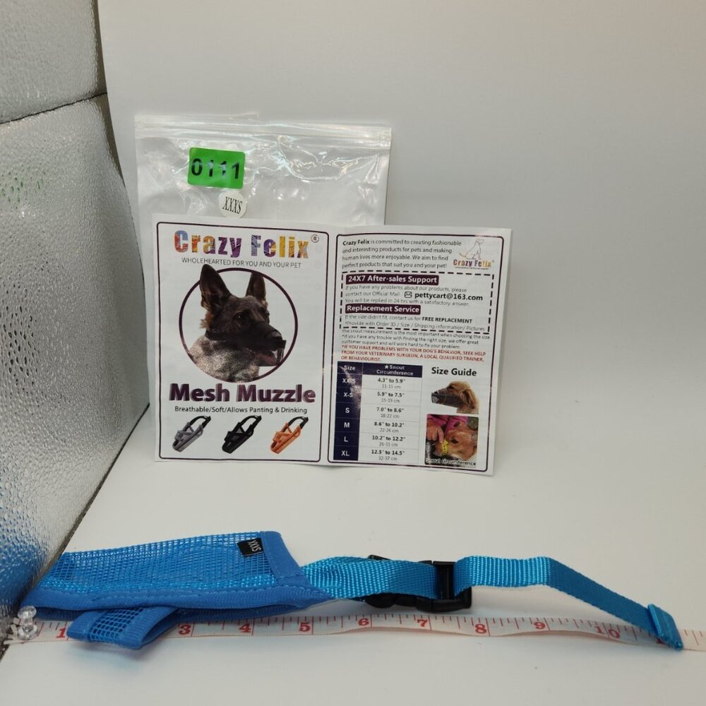 NWT Crazy Felix Mesh Muzzle Size XXXS Blue